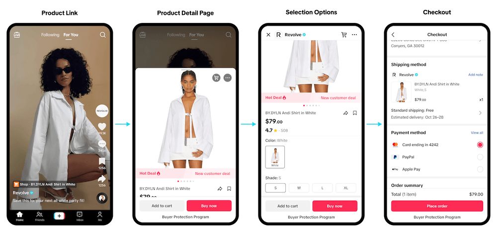 TikTok shop onderdelen